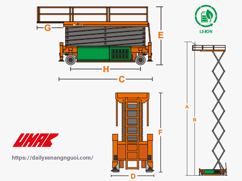 xe cắt kéo tự hành chạy điện 35m JCPT3514DC