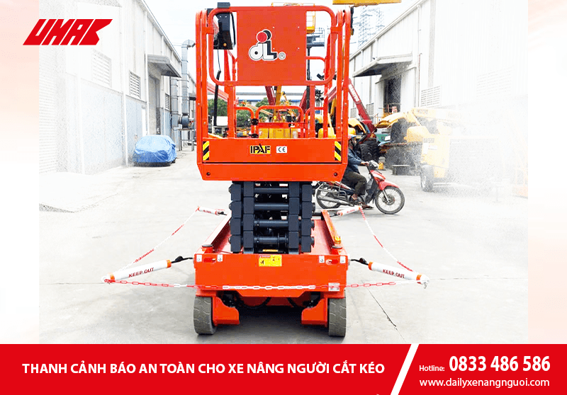 Thanh cảnh báo an toàn cho xe nâng người cắt kéo