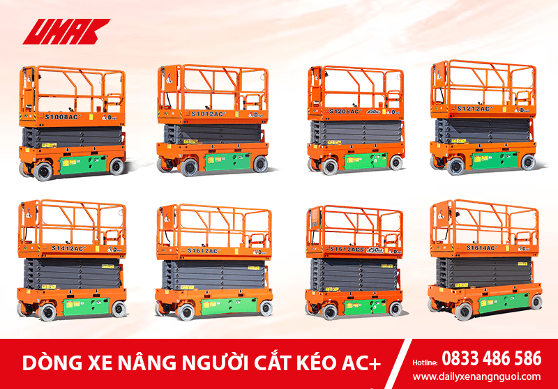 10 model xe nâng người cắt kéo AC+ của hãng Dingli