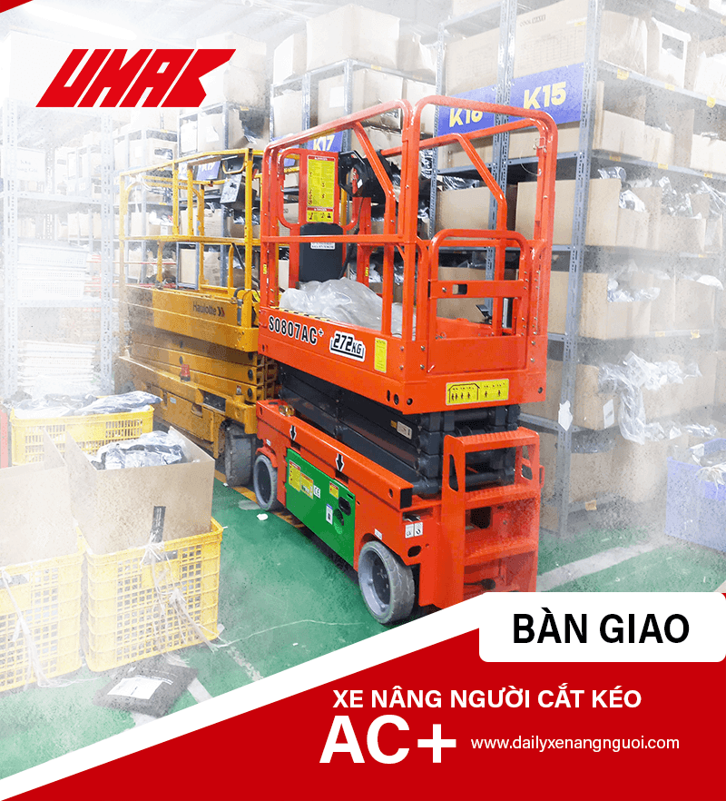 Nhà máy nên chọn xe nâng người cắt kéo AC+ SC0807AC vì sao?