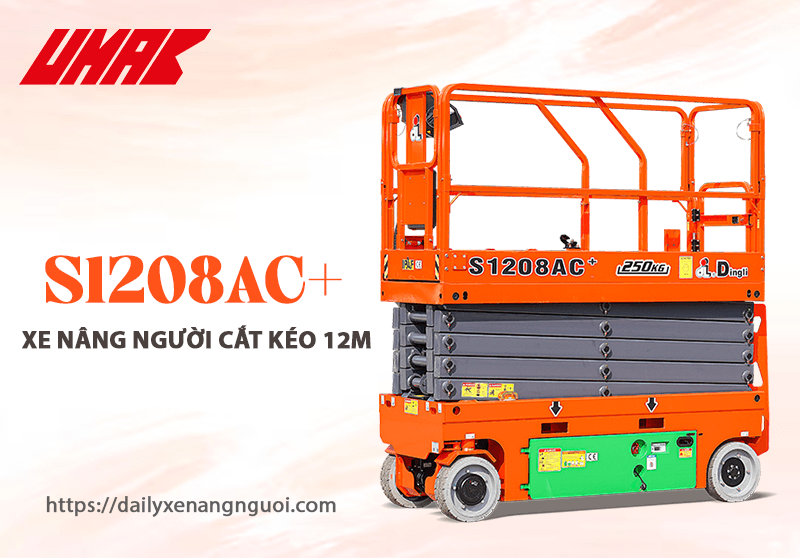 Xe nâng người cắt kéo S1208AC+ công nghệ tiên tiến
